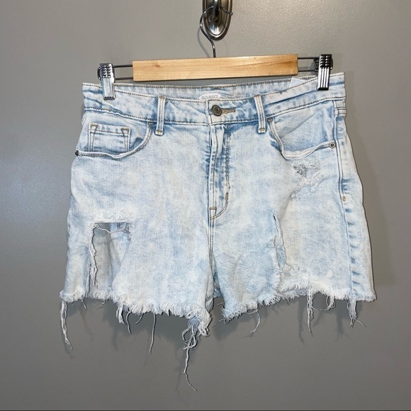 Old Navy Distressed High Rise Denim Shorts - Picture 1 of 6